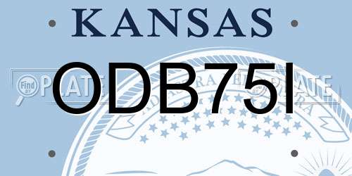 ODB75I Kansas License Plate