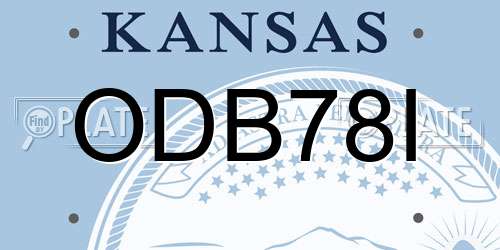 ODB78I Kansas License Plate