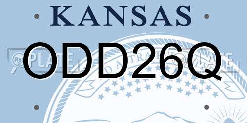 ODD26Q Kansas License Plate