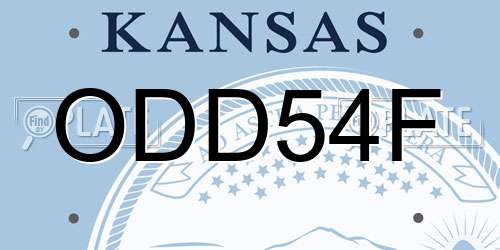 ODD54F Kansas License Plate