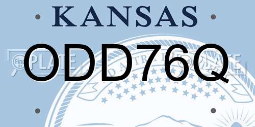 ODD76Q Kansas License Plate