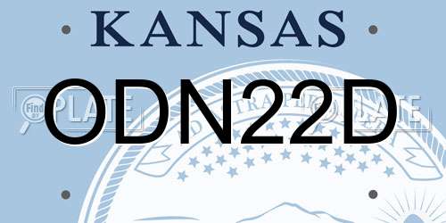 ODN22D Kansas License Plate