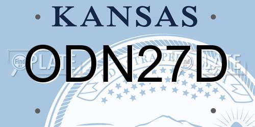 ODN27D Kansas License Plate