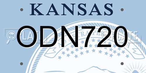 ODN720 Kansas License Plate