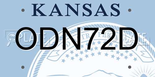 ODN72D Kansas License Plate