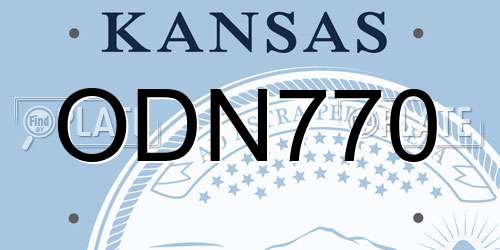 ODN770 Kansas License Plate