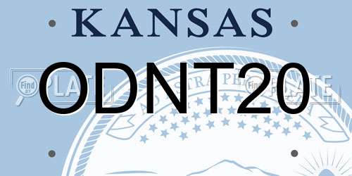 ODNT20 Kansas License Plate