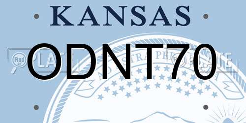 ODNT70 Kansas License Plate