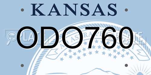 ODO760 Kansas License Plate