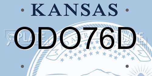 ODO76D Kansas License Plate