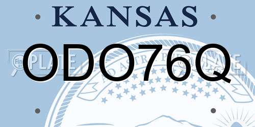ODO76Q Kansas License Plate