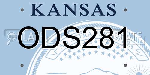ODS281 Kansas License Plate