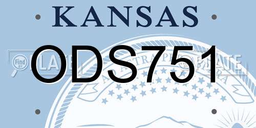 ODS751 Kansas License Plate