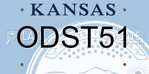 ODST51 Kansas License Plate