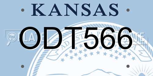 ODT566 Kansas License Plate