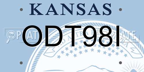ODT98I Kansas License Plate