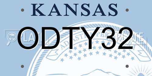 ODTY32 Kansas License Plate