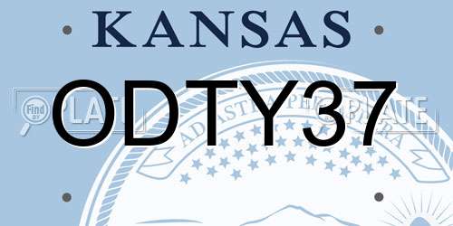 ODTY37 Kansas License Plate