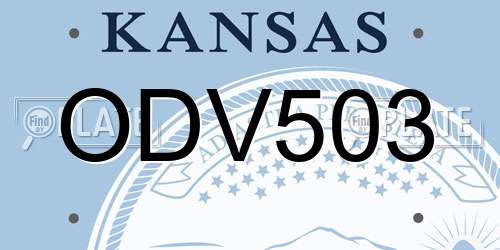 ODV503 Kansas License Plate
