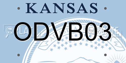 ODVB03 Kansas License Plate