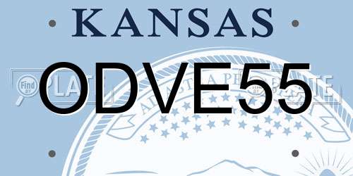 ODVE55 Kansas License Plate