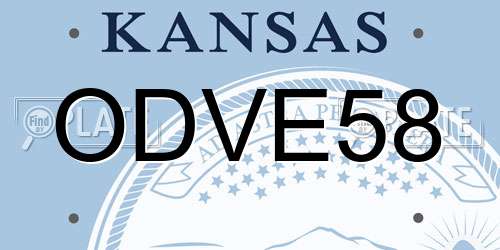 ODVE58 Kansas License Plate