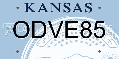 ODVE85 Kansas License Plate