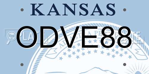 ODVE88 Kansas License Plate