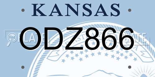 ODZ866 Kansas License Plate