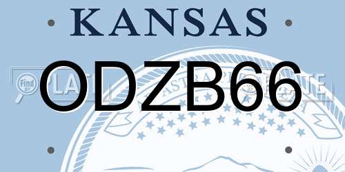 ODZB66 Kansas License Plate