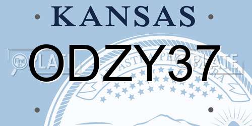 ODZY37 Kansas License Plate