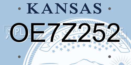 OE7Z252 Kansas License Plate