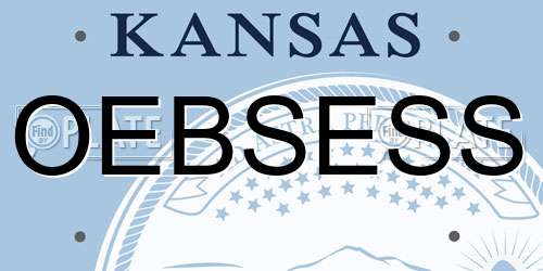 OEBSESS Kansas License Plate