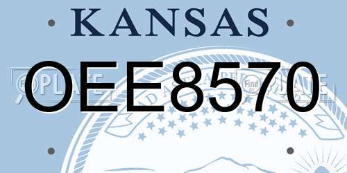 OEE8570 Kansas License Plate