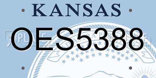 OES5388 Kansas License Plate