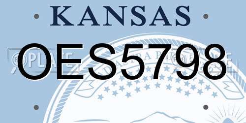 OES5798 Kansas License Plate