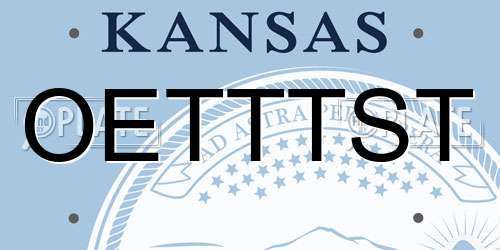 OETTTST Kansas License Plate