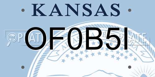 OF0B5I Kansas License Plate