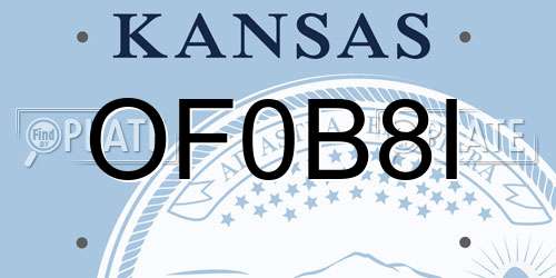 OF0B8I Kansas License Plate