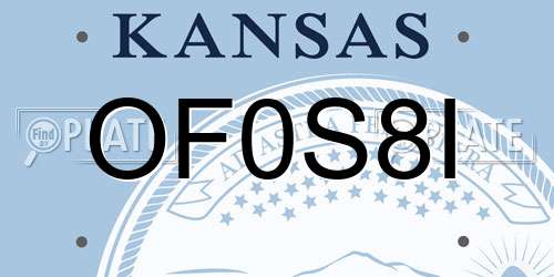OF0S8I Kansas License Plate