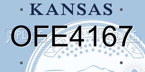 OFE4167 Kansas License Plate