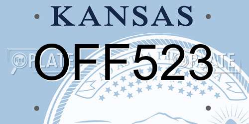 OFF523 Kansas License Plate