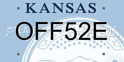 OFF52E Kansas License Plate