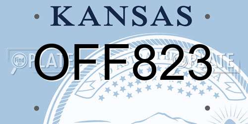 OFF823 Kansas License Plate