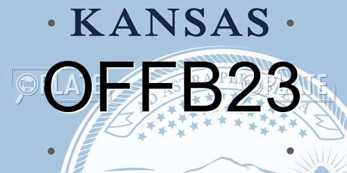OFFB23 Kansas License Plate