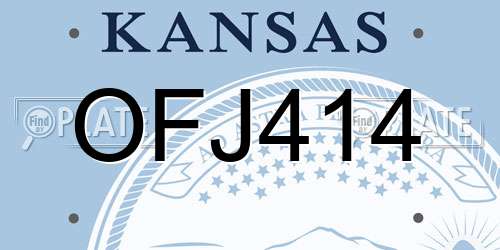 OFJ414 Kansas License Plate