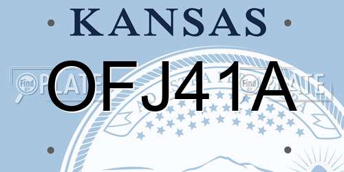 OFJ41A Kansas License Plate