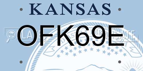 OFK69E Kansas License Plate