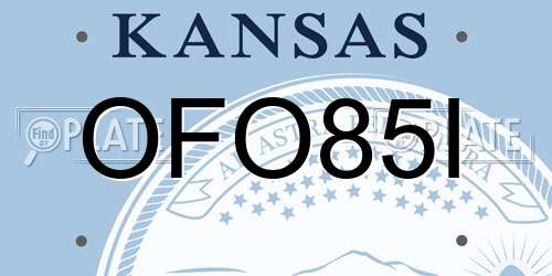 OFO85I Kansas License Plate