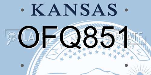 OFQ851 Kansas License Plate